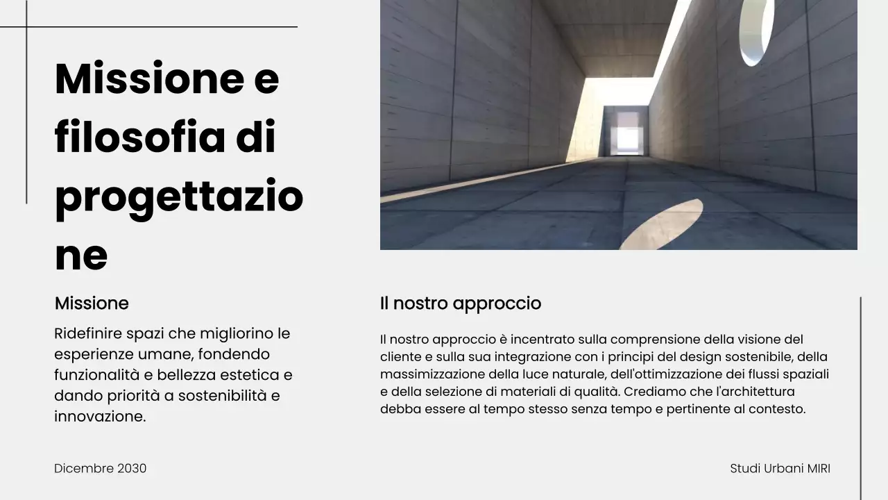 Presentazione del portafoglio di architettura