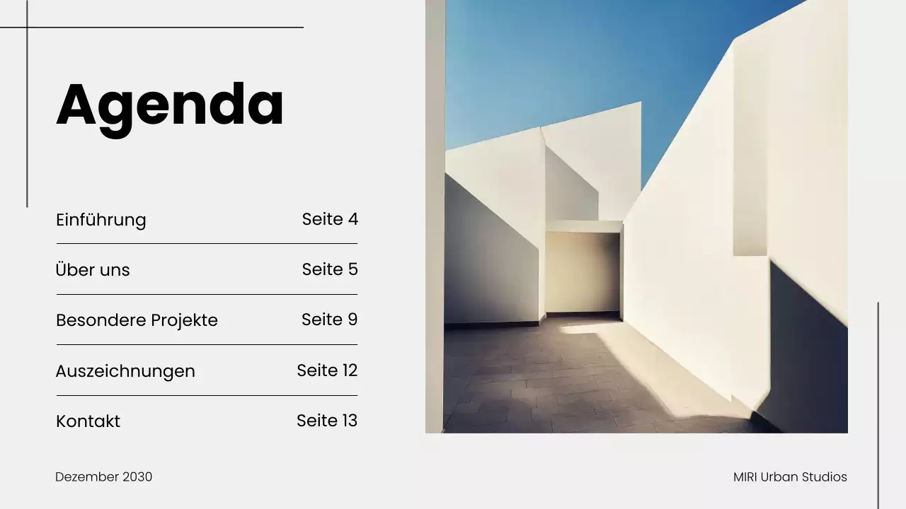 Präsentation des Architekturportfolios