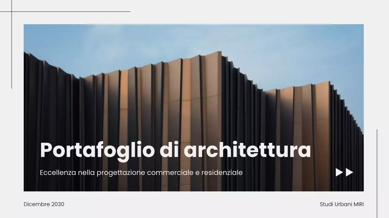 Presentazione del portafoglio di architettura