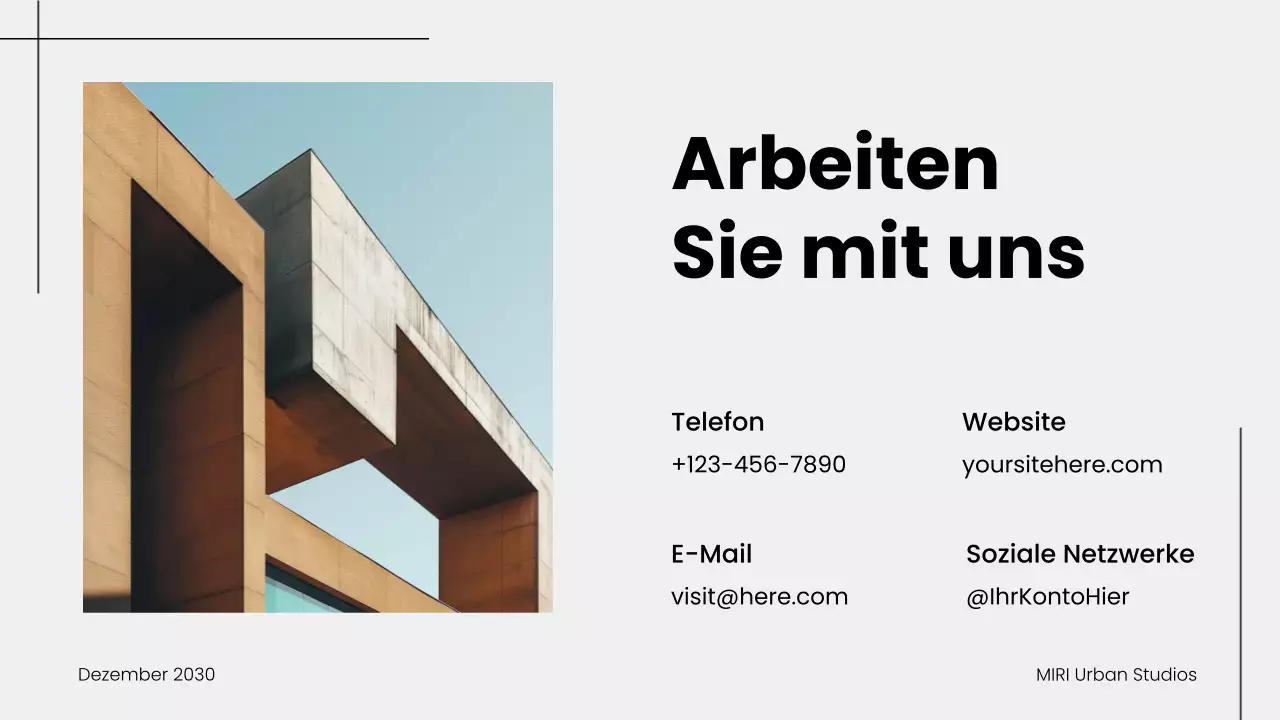 Präsentation des Architekturportfolios