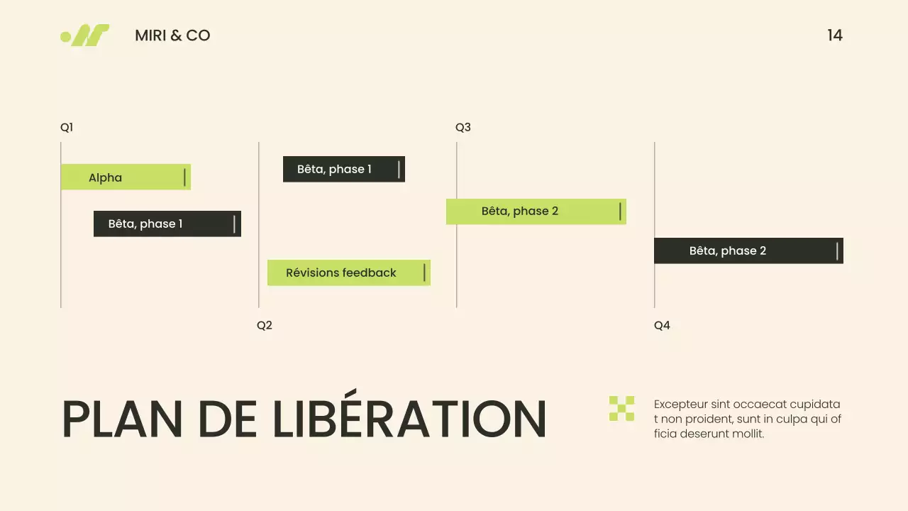 Présentation de la stratégie Go To Market moderne et minimaliste (vert et beige)