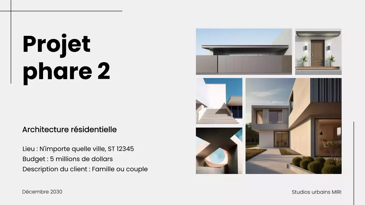 Présentation d'un portfolio d'architecture