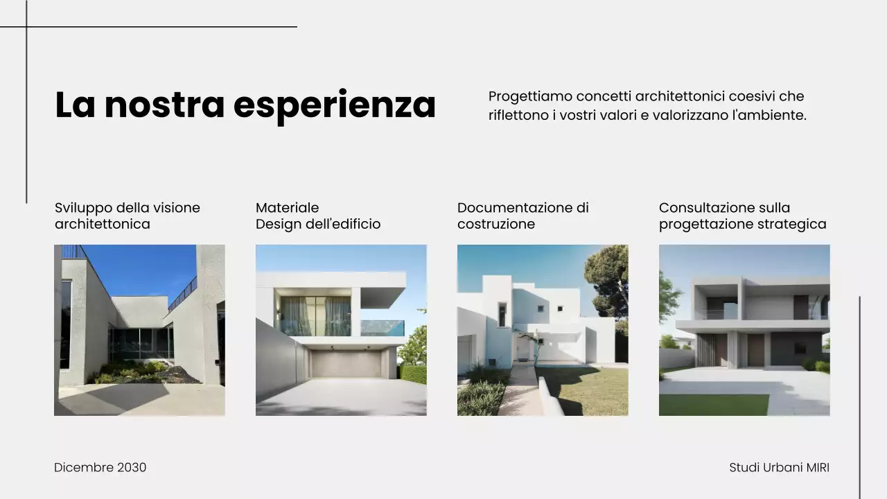 Presentazione del portafoglio di architettura