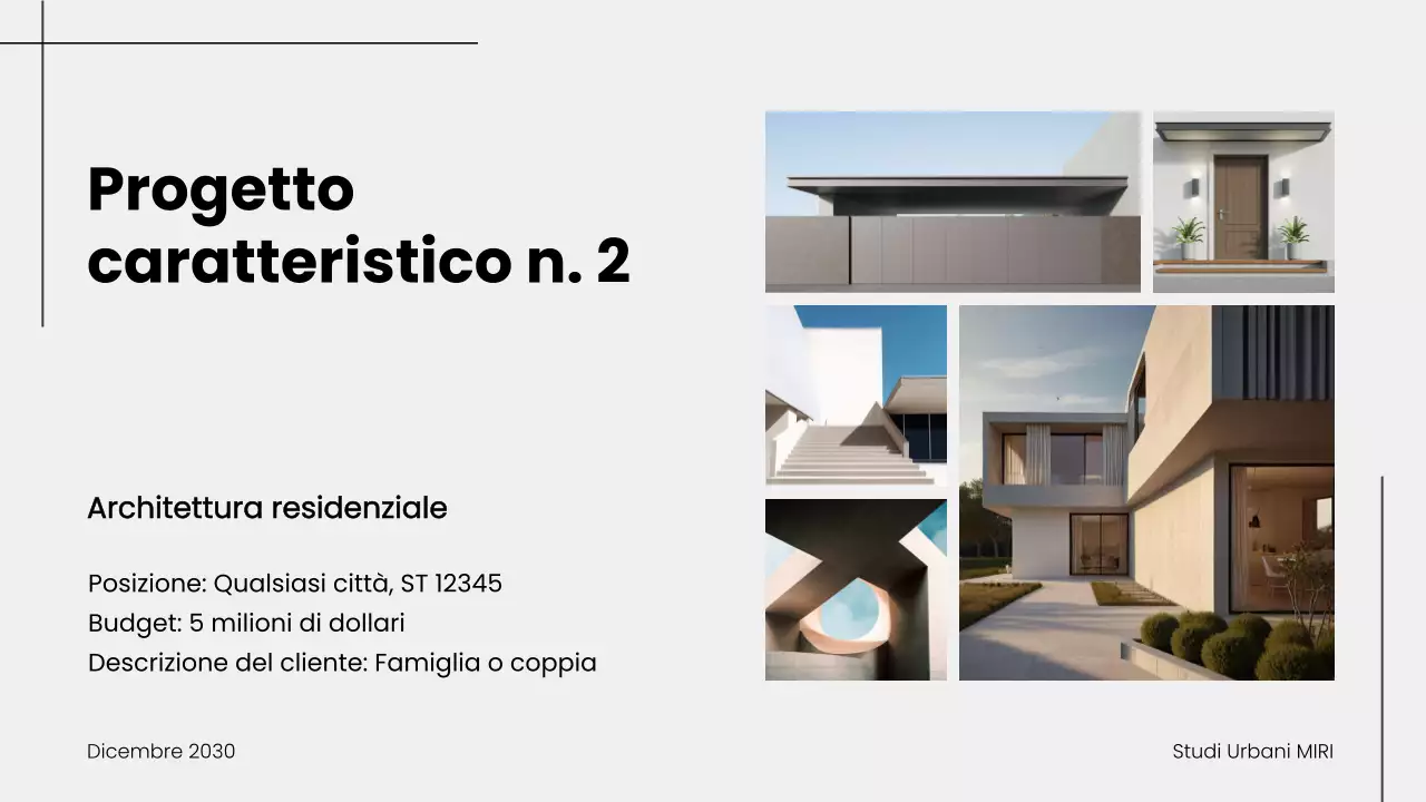 Presentazione del portafoglio di architettura