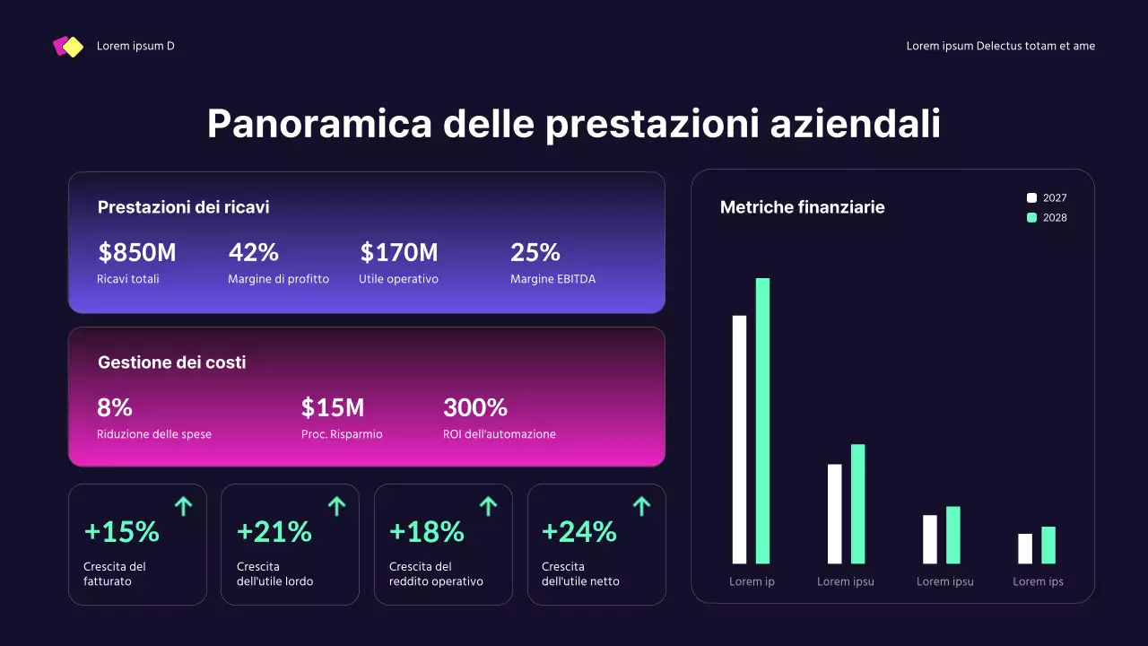 relazione d'affari moderna di colore blu scuro