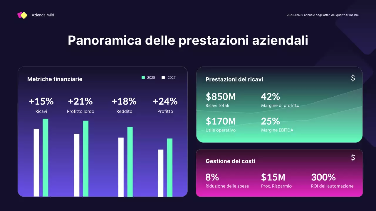 relazione d'affari moderna di colore blu scuro