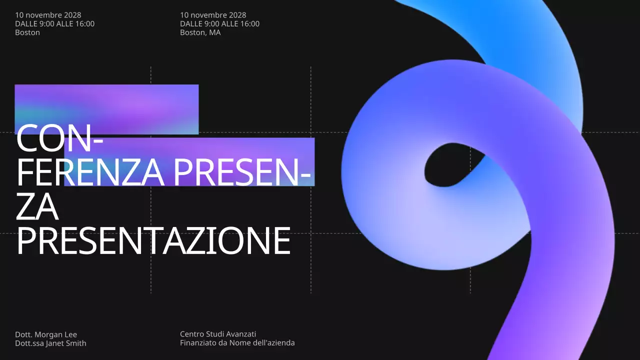 Blu Viola Nero Annuncio di conferenza moderna