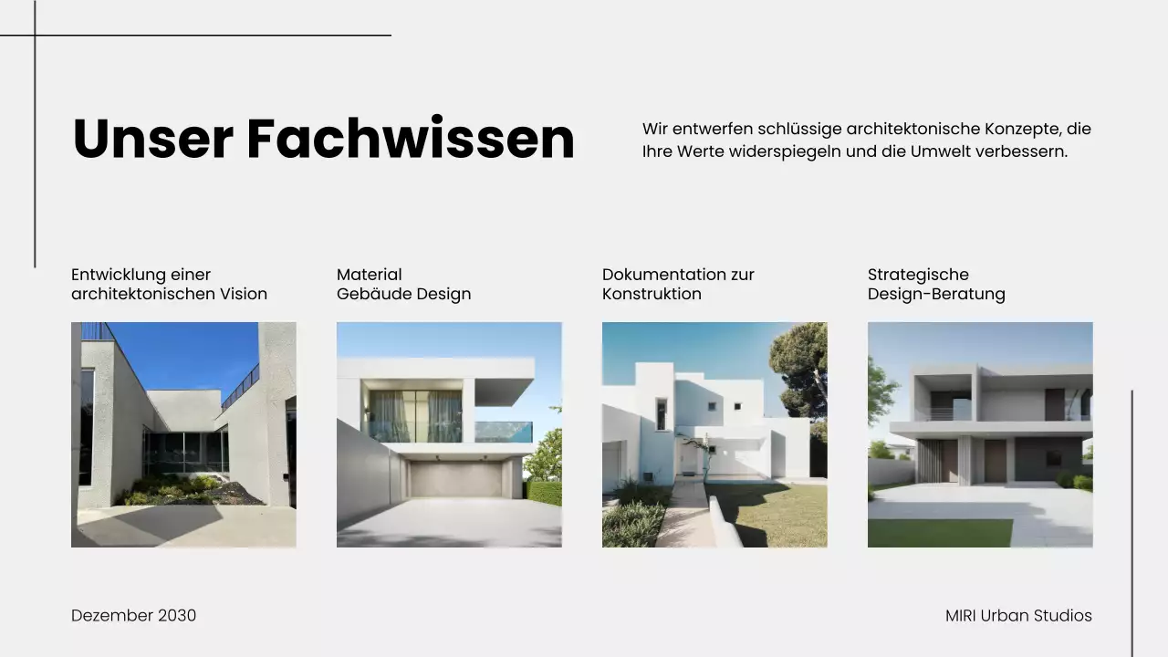 Präsentation des Architekturportfolios