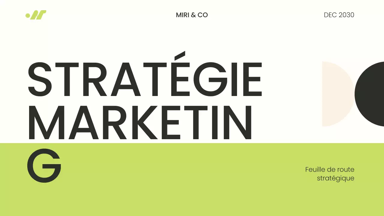 Présentation de la stratégie Go To Market moderne et minimaliste (vert et beige)