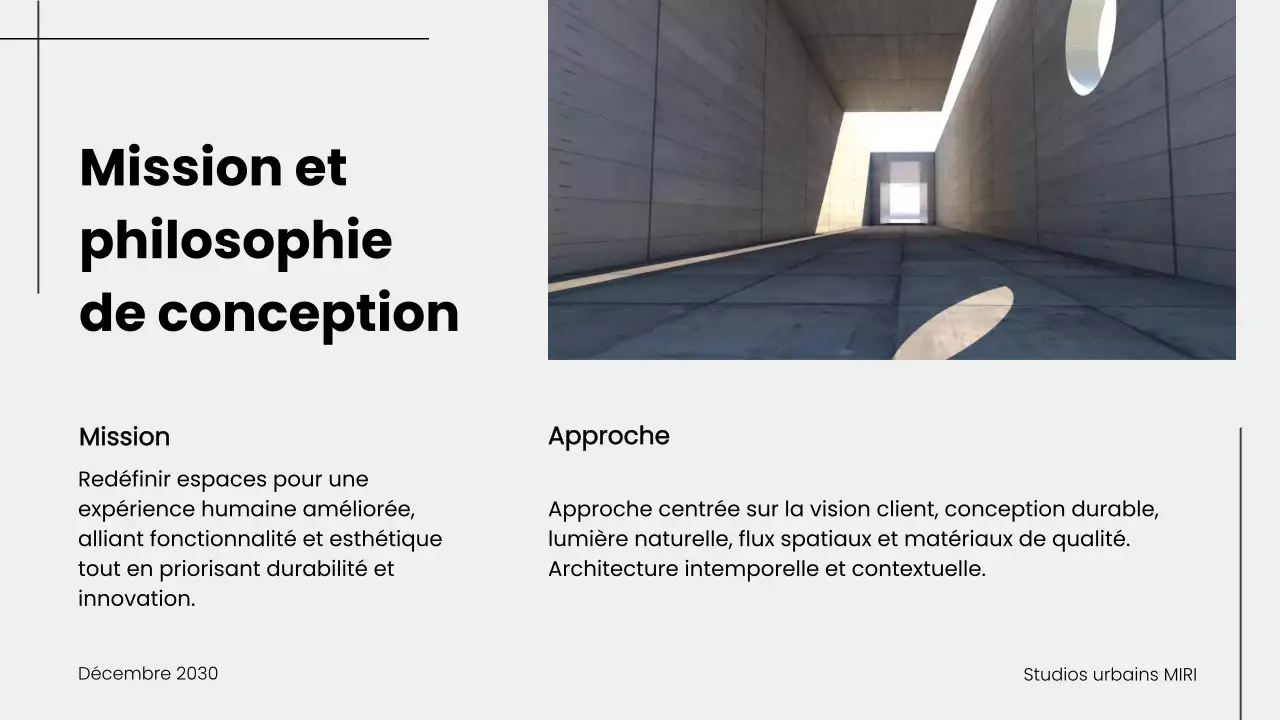 Présentation d'un portfolio d'architecture