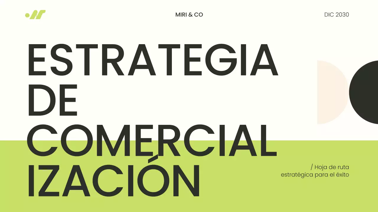 Verde y beige Moderno Minimalista Ir al Mercado Presentación Estratégica