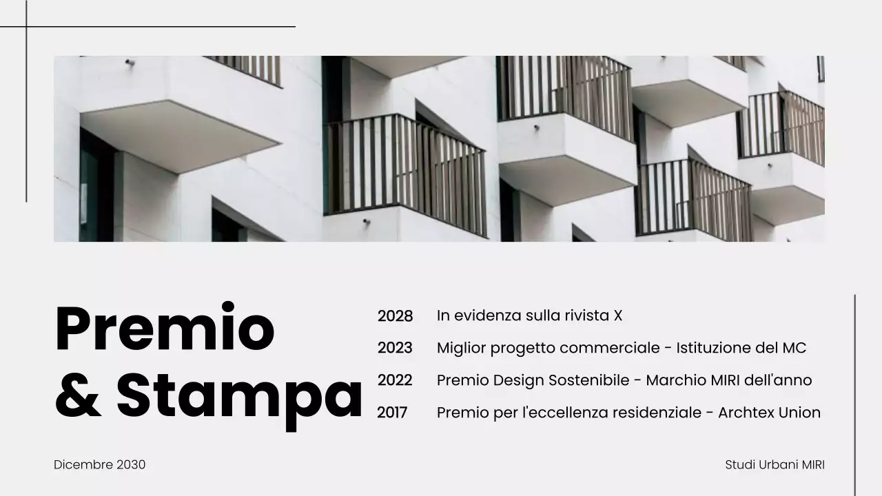 Presentazione del portafoglio di architettura