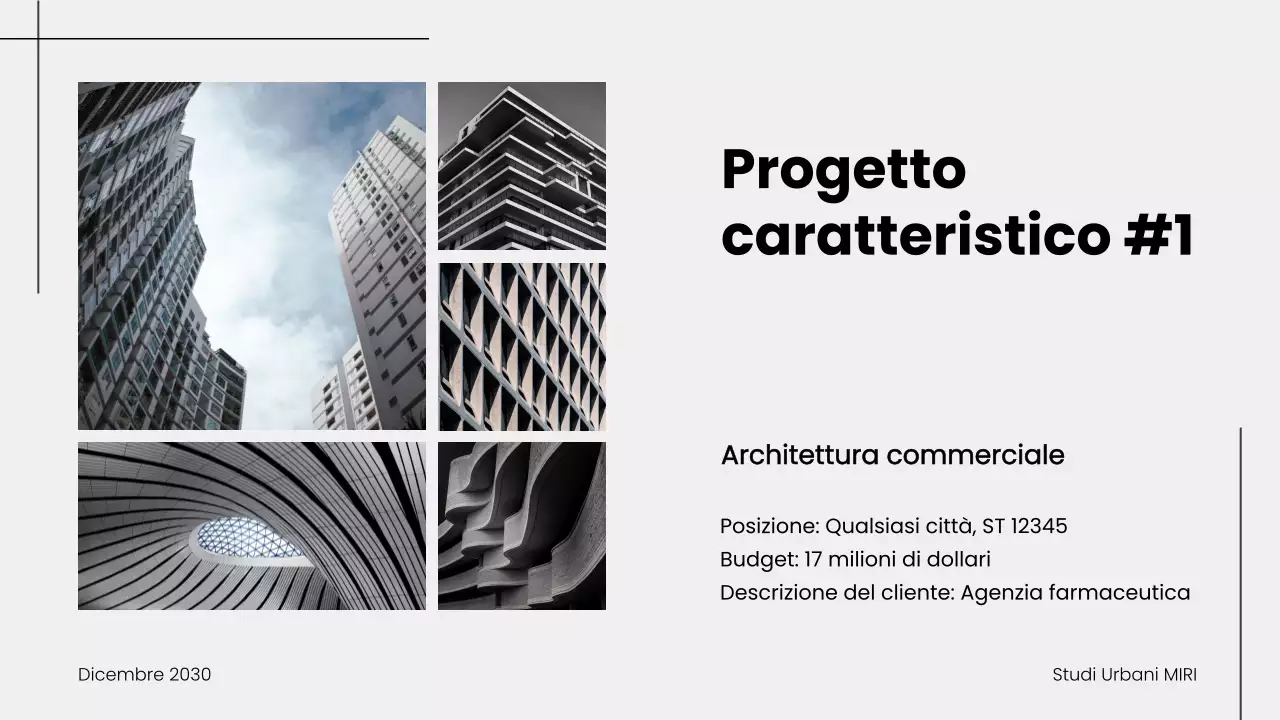 Presentazione del portafoglio di architettura