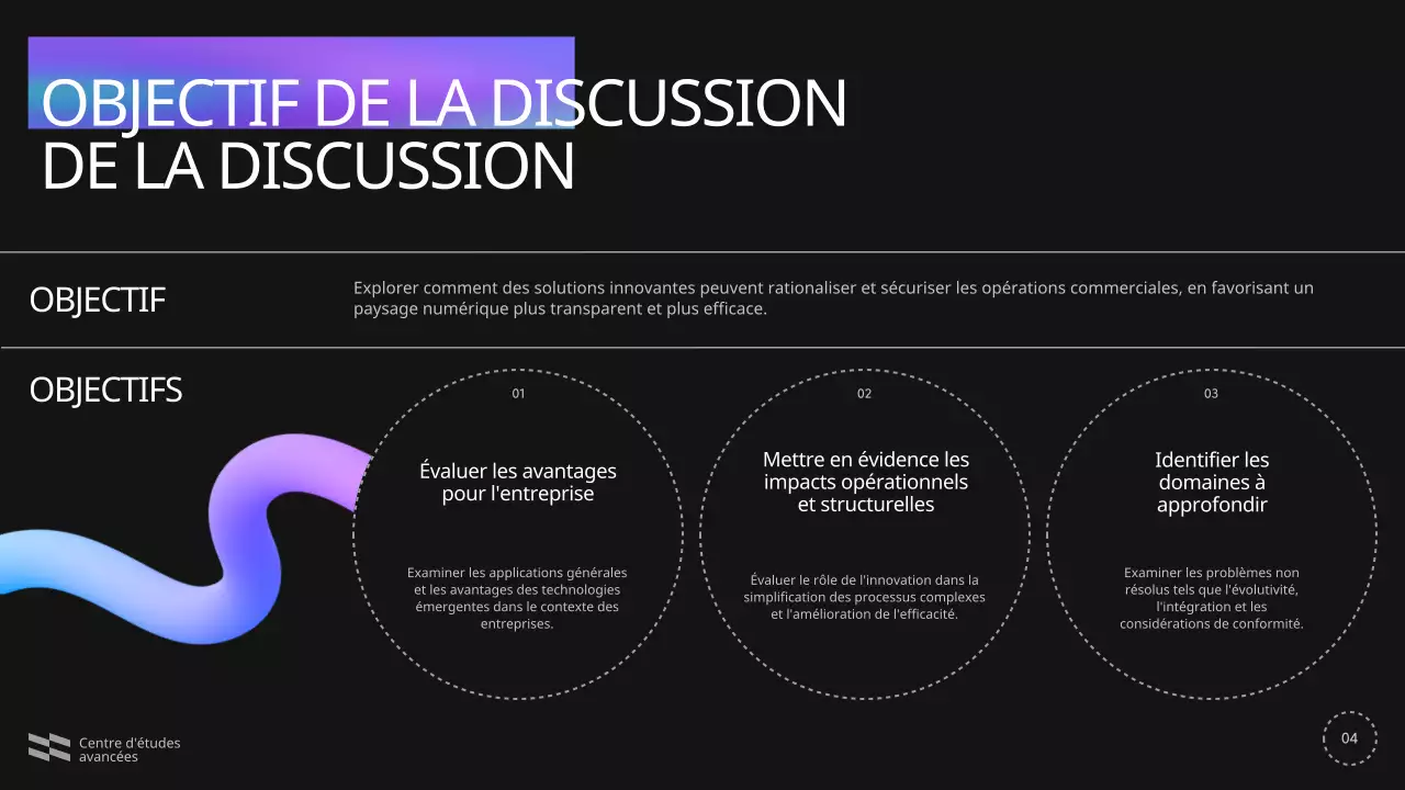 Bleu violet noir Annonce de conférence moderne