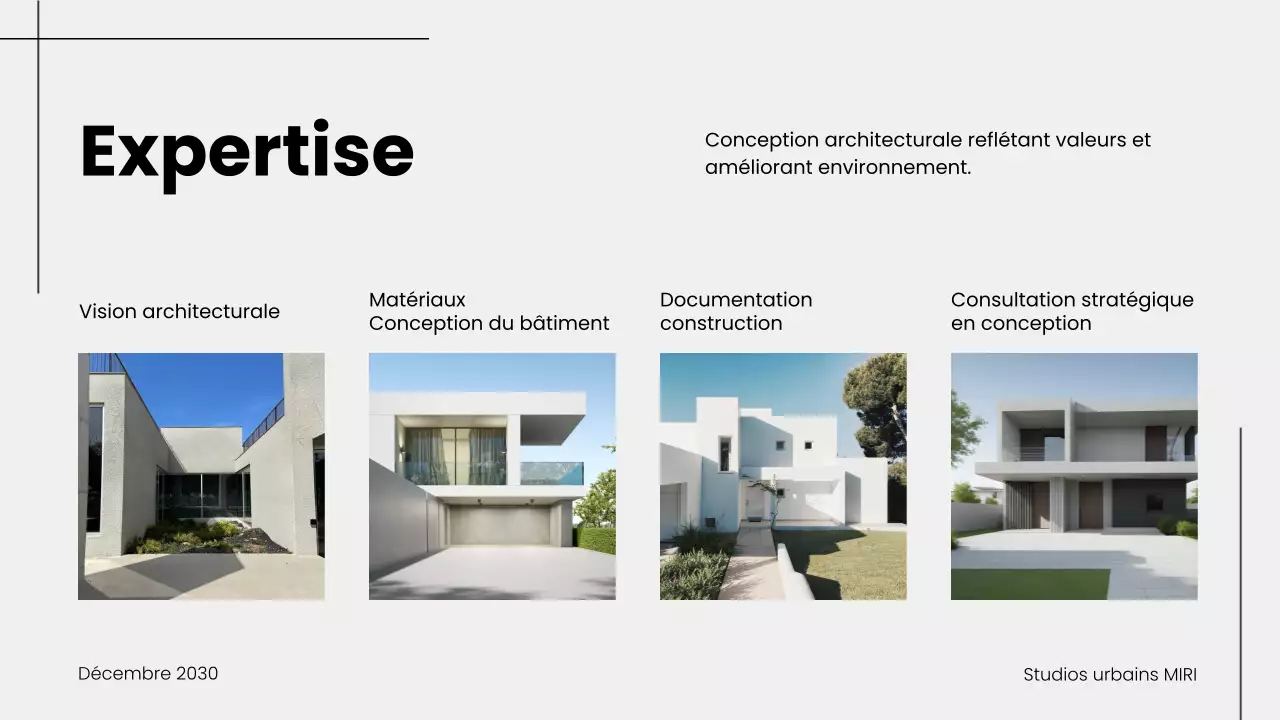 Présentation d'un portfolio d'architecture