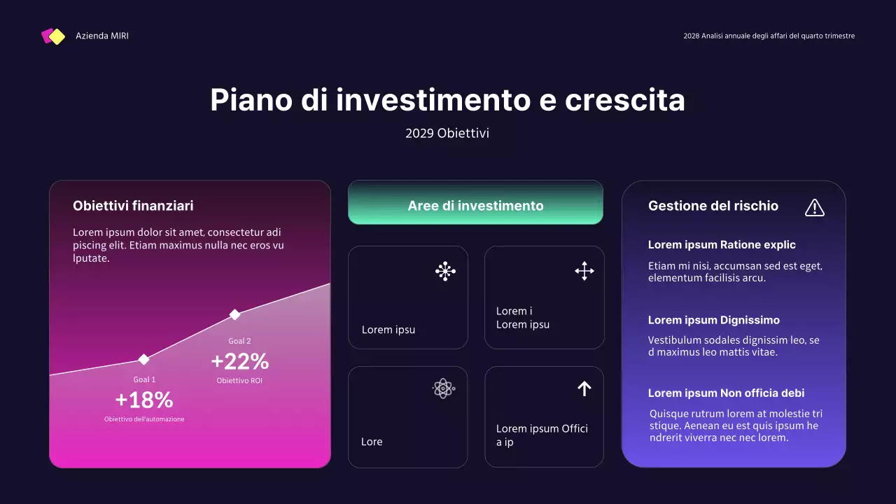 relazione d'affari moderna di colore blu scuro