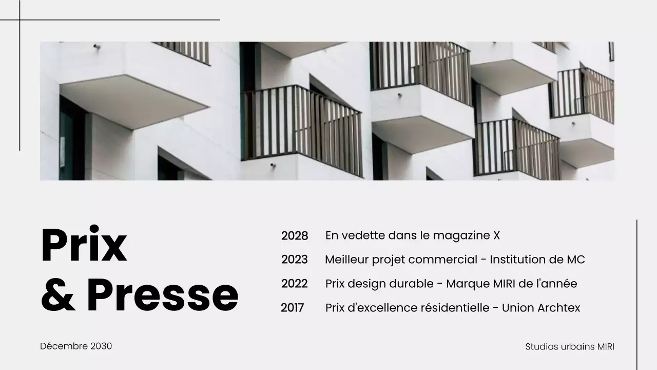 Présentation d'un portfolio d'architecture