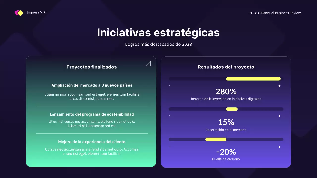 informe empresarial moderno azul oscuro