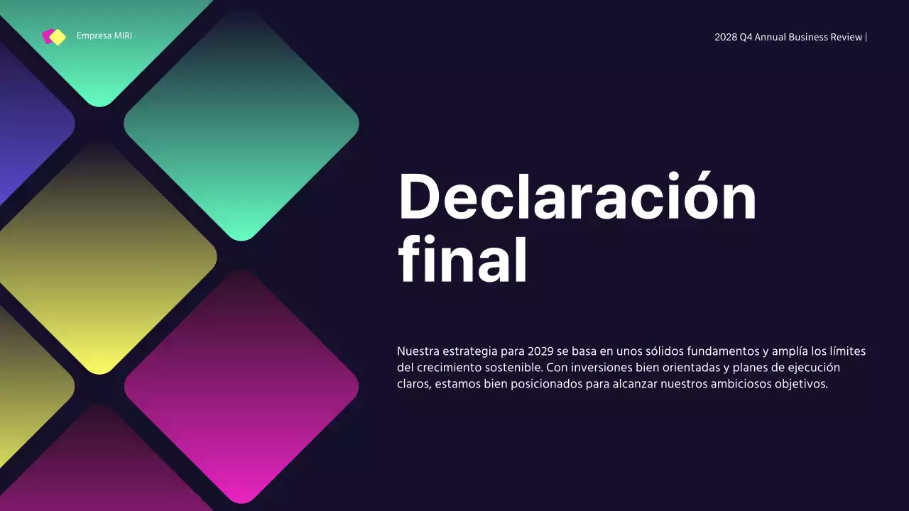 informe empresarial moderno azul oscuro