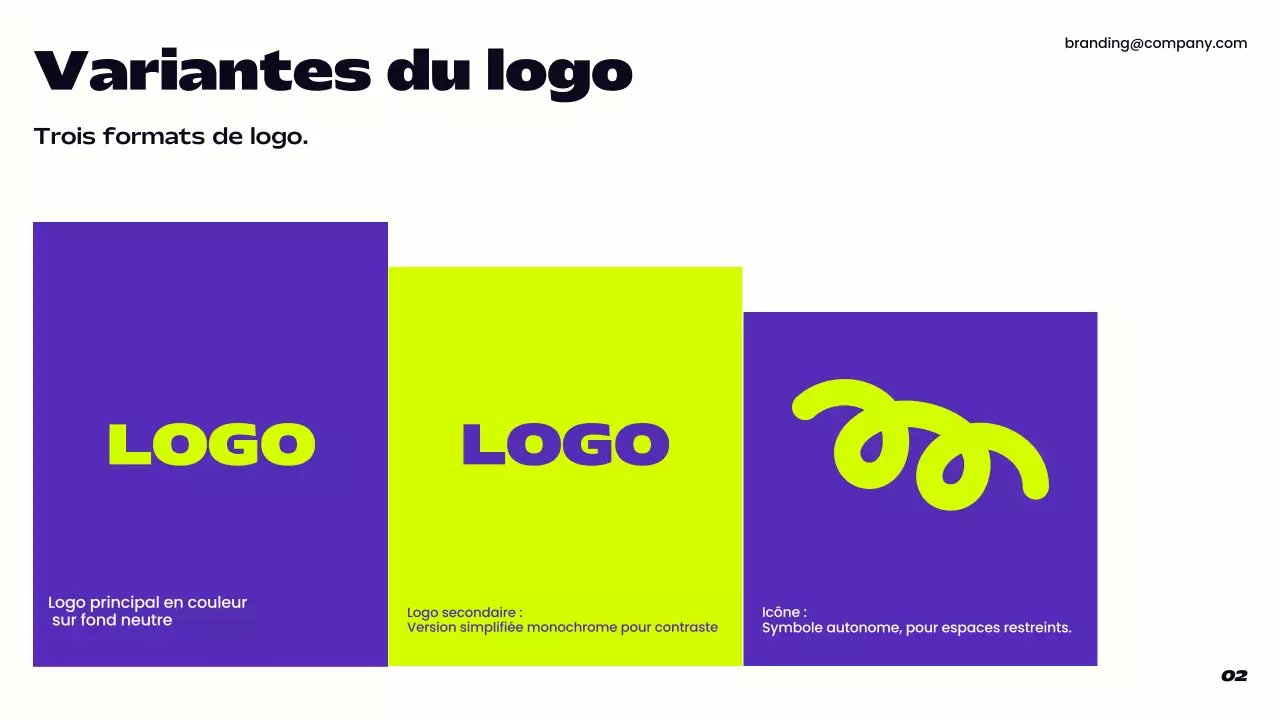 ligne directrice de la marque moderne pourpre