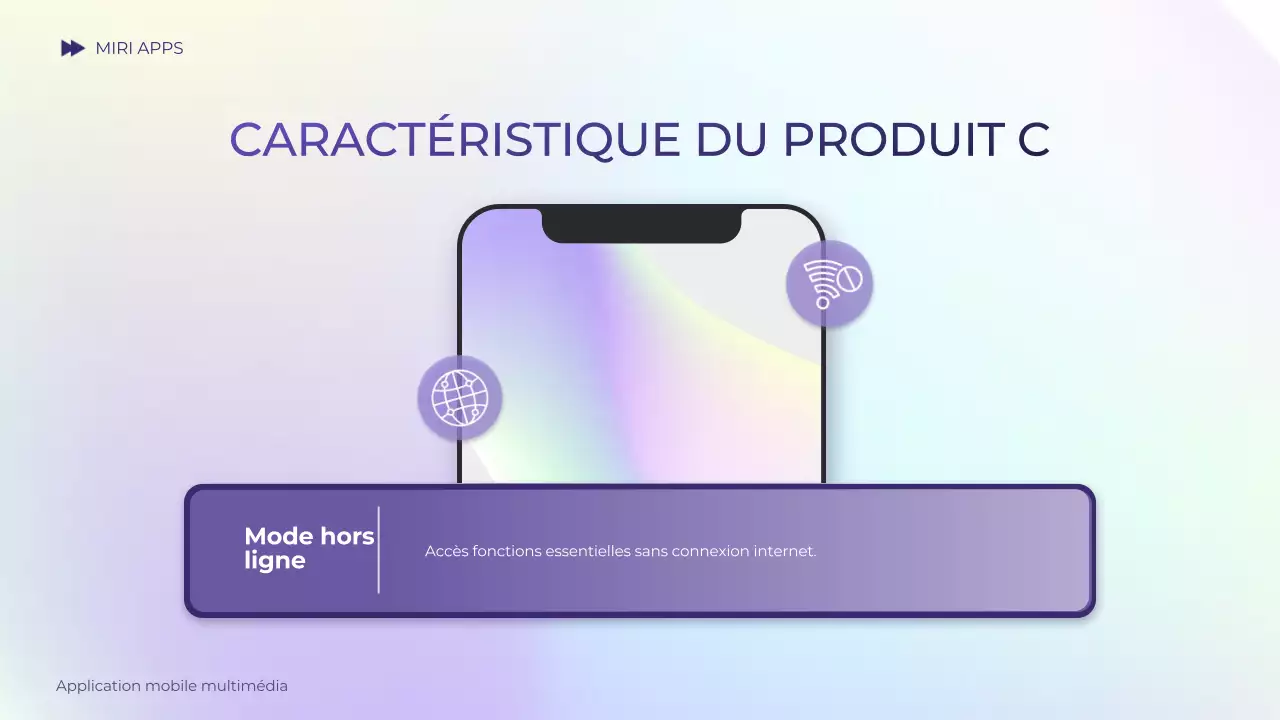 violet dégradé holographique moderne mobile introduction guide présentation