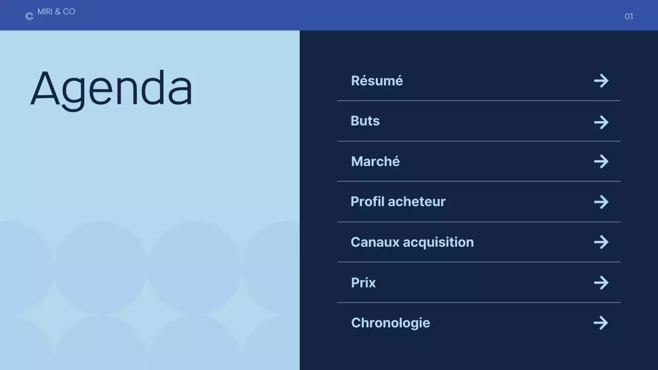 plan d'affaires moderne bleu foncé