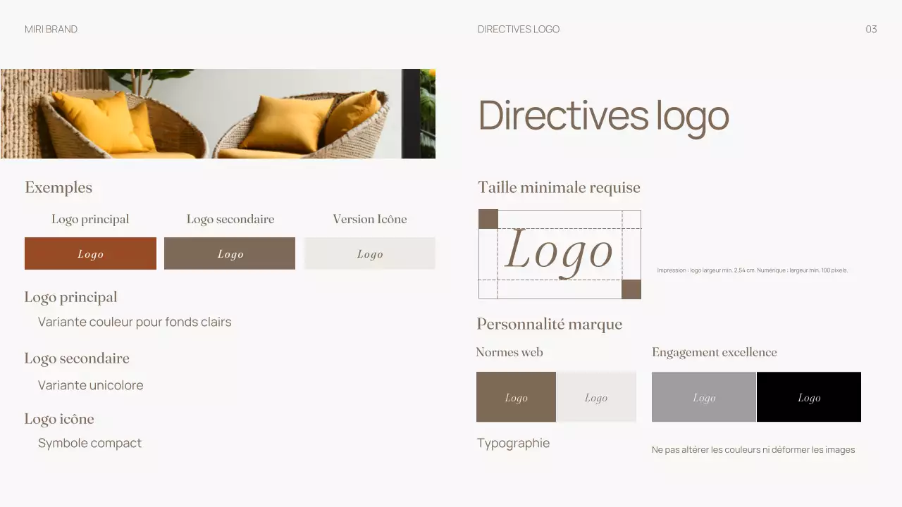 Manuel des lignes directrices de la marque Trendy Neutral Interior Design