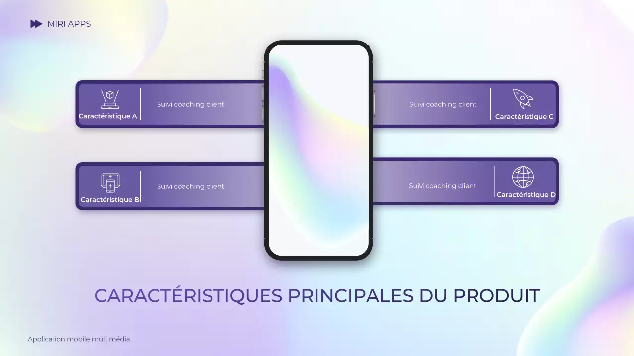 violet dégradé holographique moderne mobile introduction guide présentation