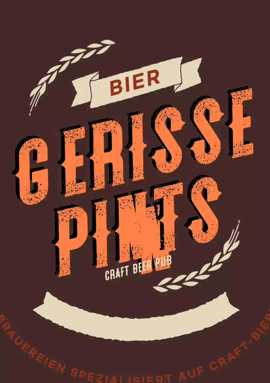 Brown Vintage Craft Beer Werbung
