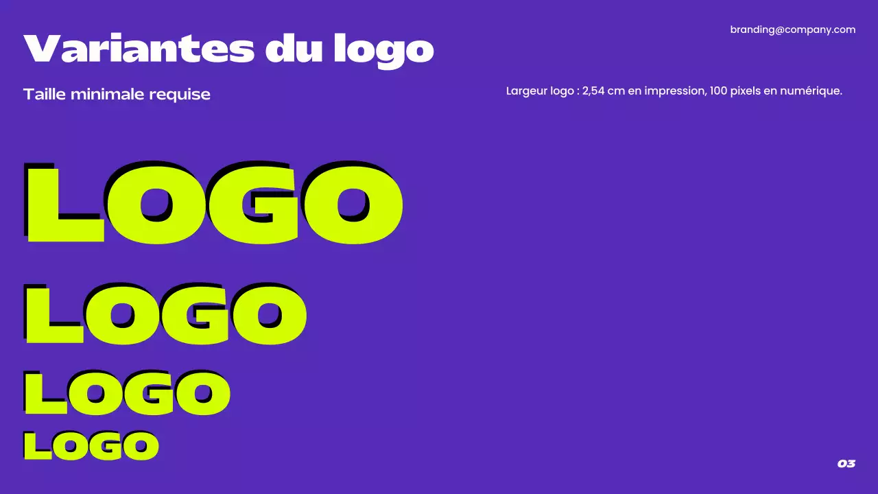 ligne directrice de la marque moderne pourpre