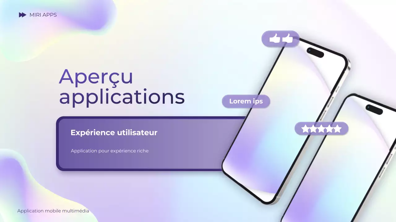 violet dégradé holographique moderne mobile introduction guide présentation