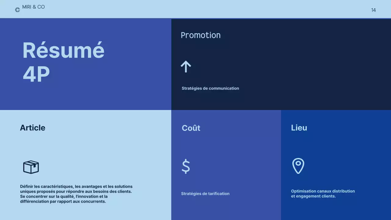 plan d'affaires moderne bleu foncé