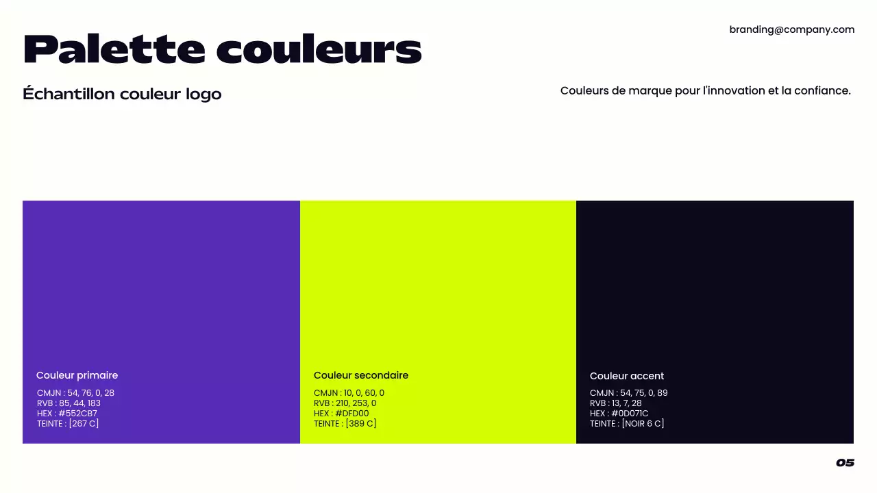 ligne directrice de la marque moderne pourpre