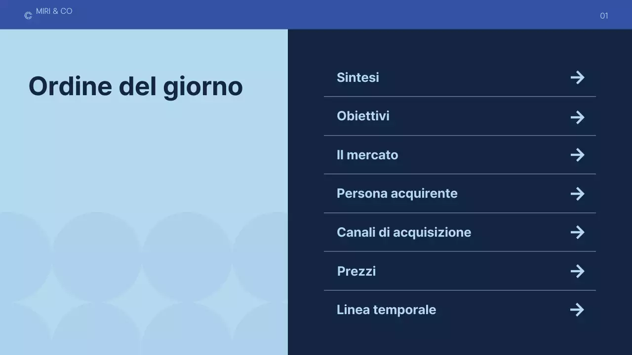 business plan moderno blu scuro