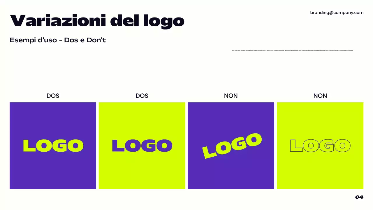 linea guida del marchio moderno viola