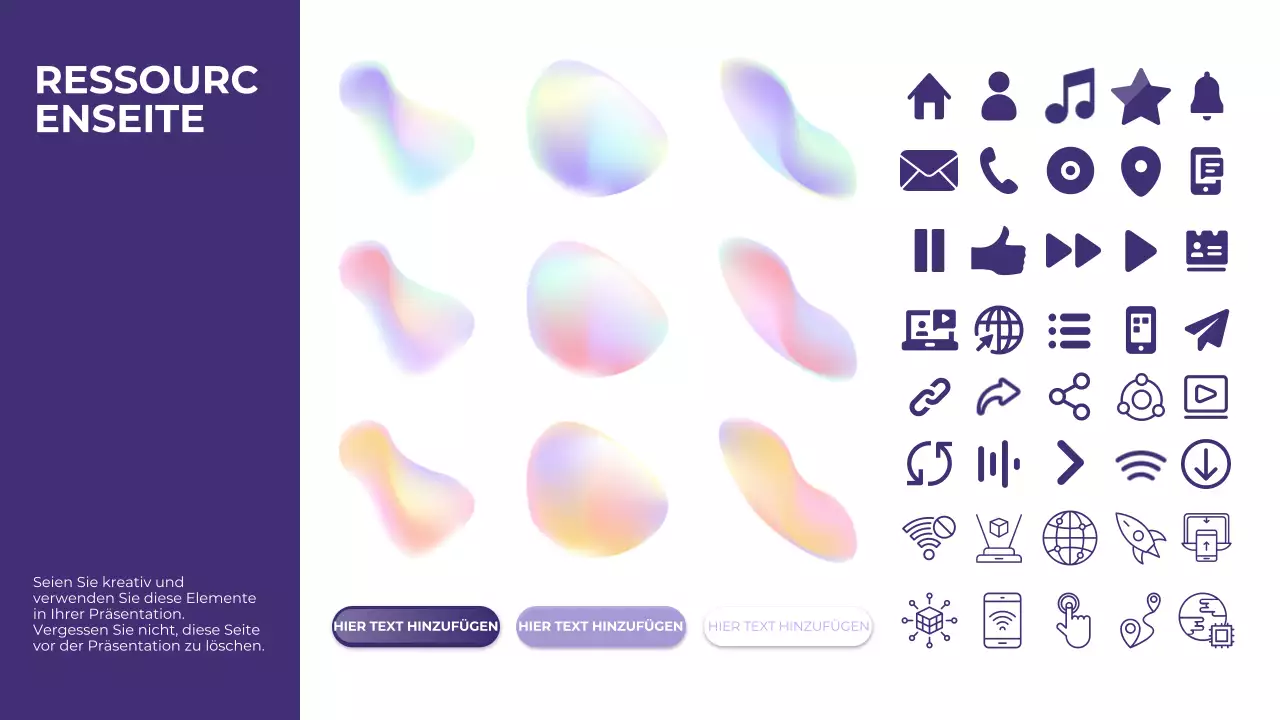 lila Farbverlauf holographische moderne mobile Einführung Leitfaden Präsentation