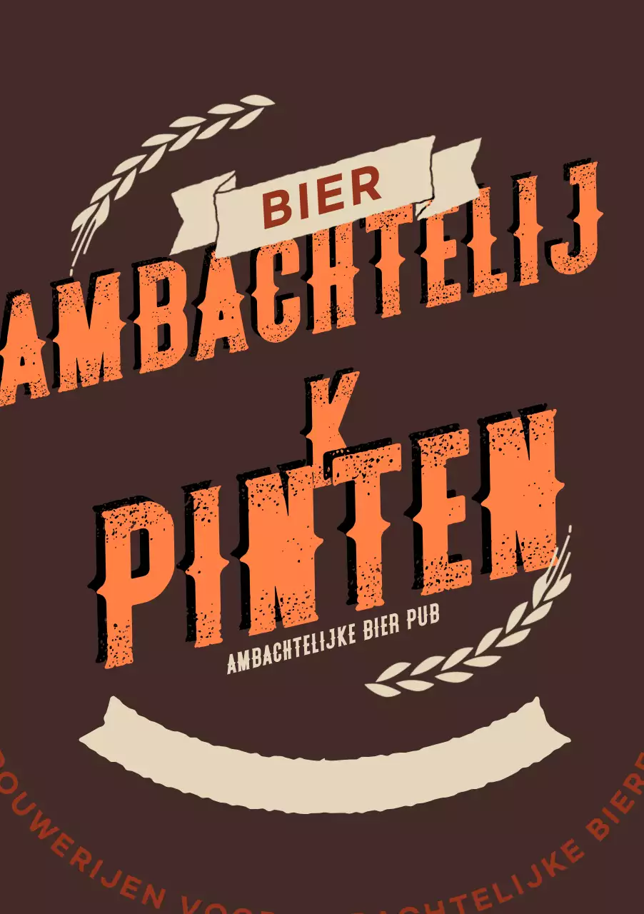 Bruin vintage ambachtelijk bier advertentie