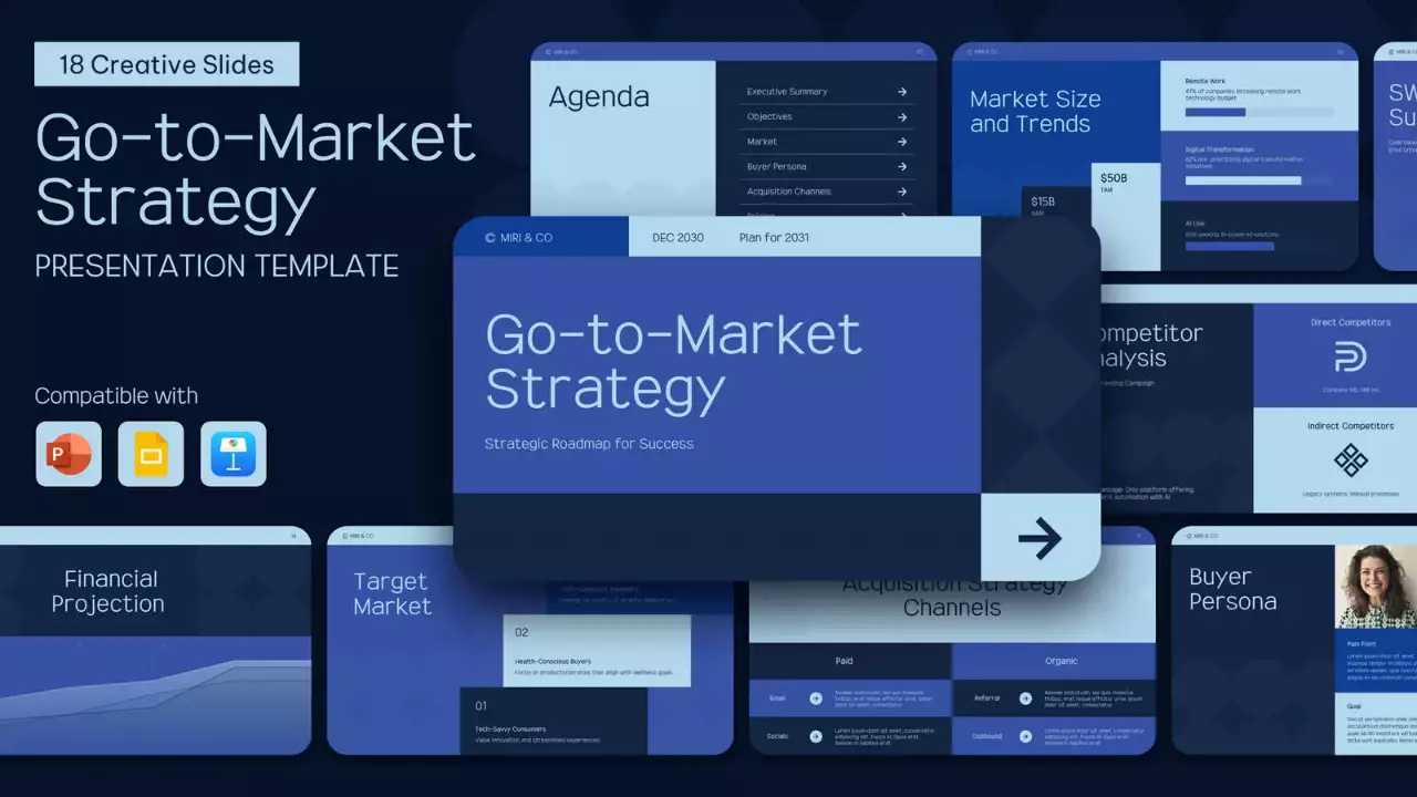 business plan moderno blu scuro