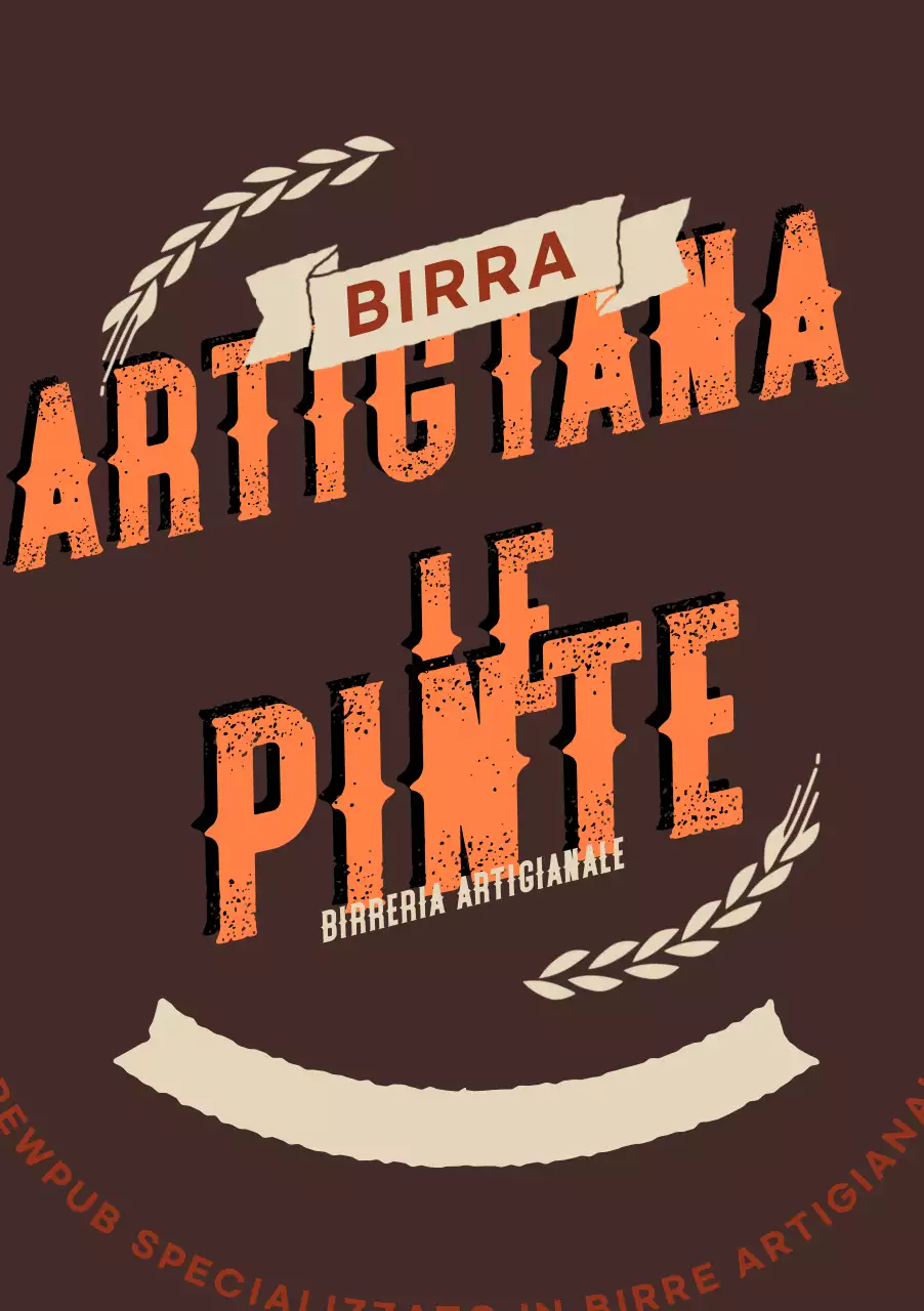 Pubblicità della birra artigianale marrone vintage