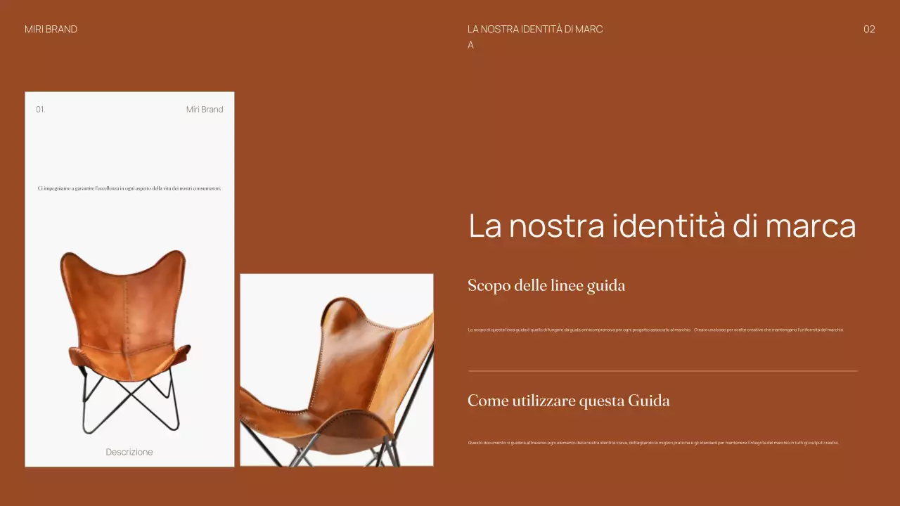 Manuale delle linee guida del marchio per un design d'interni neutro e di tendenza