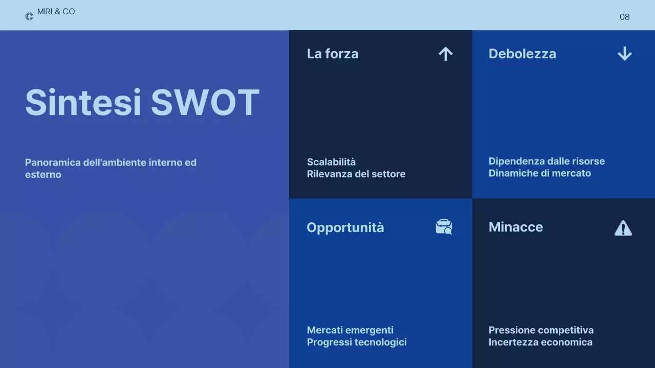 business plan moderno blu scuro