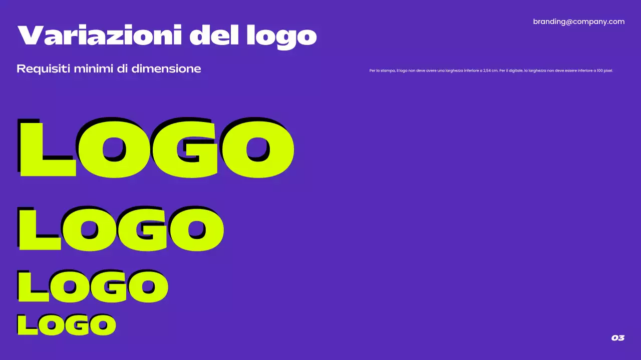 linea guida del marchio moderno viola