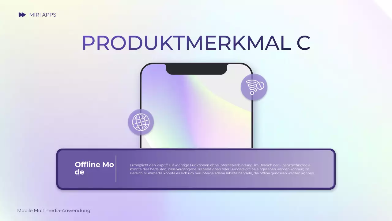 lila Farbverlauf holographische moderne mobile Einführung Leitfaden Präsentation