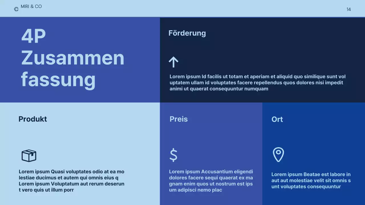 dunkelblauer moderner Businessplan