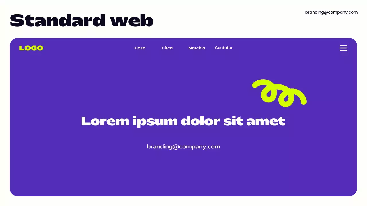 linea guida del marchio moderno viola