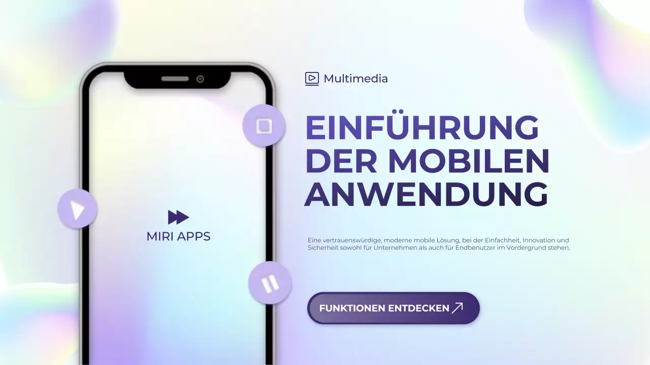 lila Farbverlauf holographische moderne mobile Einführung Leitfaden Präsentation