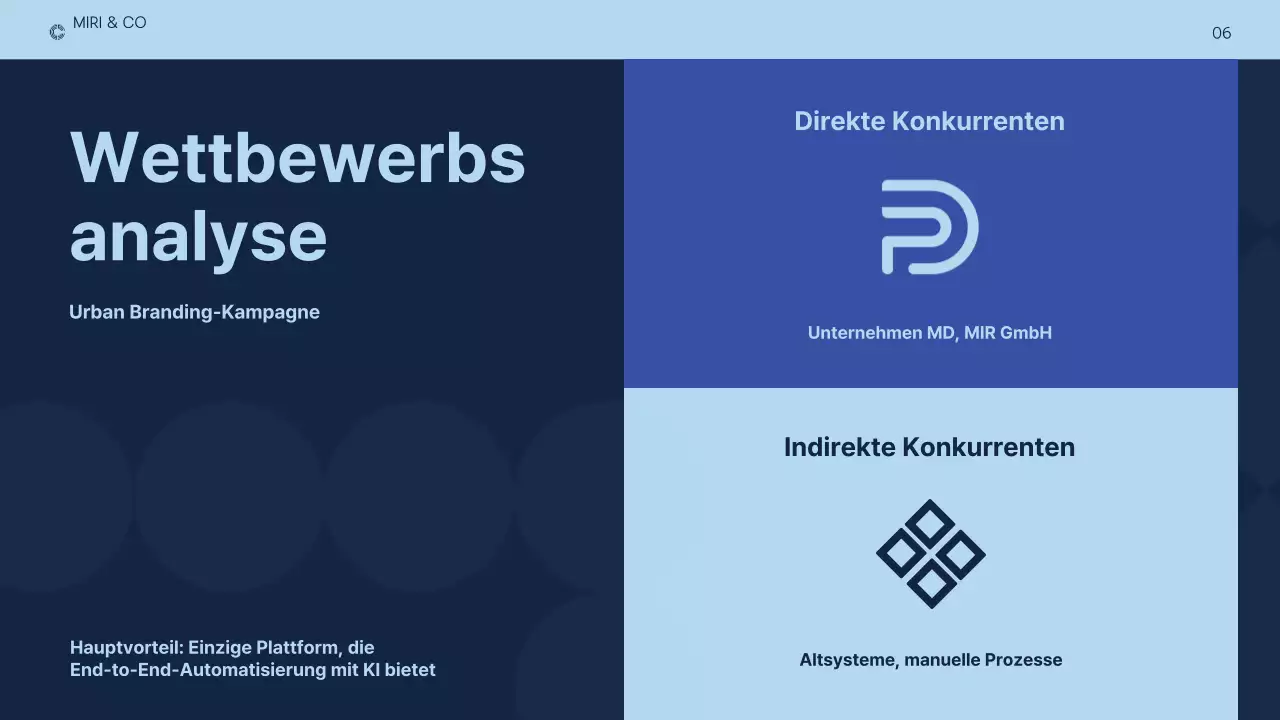 dunkelblauer moderner Businessplan