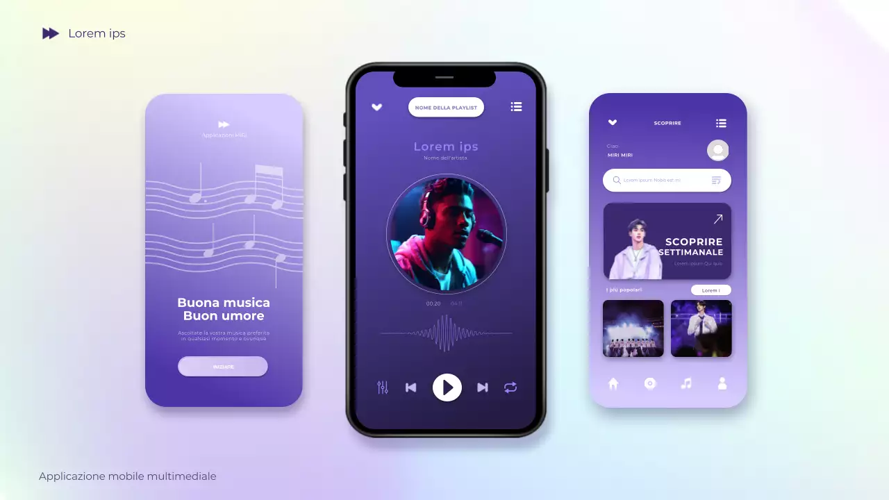 viola sfumato olografico moderno mobile introduzione guida presentazione