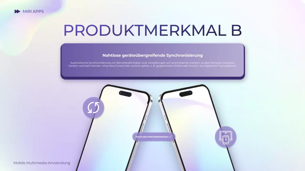 lila Farbverlauf holographische moderne mobile Einführung Leitfaden Präsentation