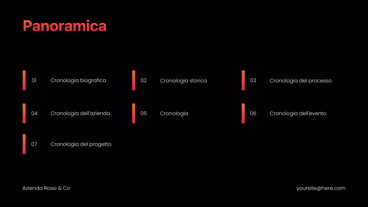 presentazione arancione di infografica moderna